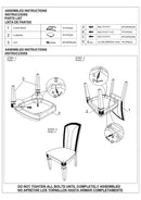 Luxury Formal Glam 2pc Set Dining Side Chair Silver Finish Sparkling Embellishments Surround