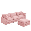 Contemporary Modular Sectional Sofa Set With Movable Ottoman