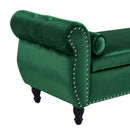 Luxurious Velvet Multifunctional Storage Ottoman Bench With Pillow