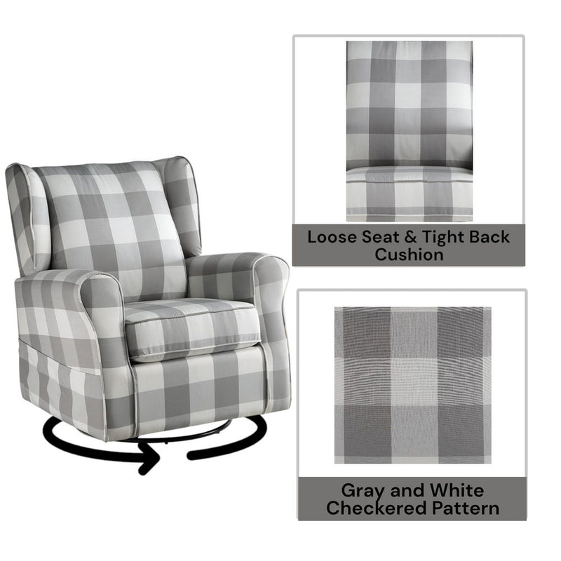 Patli - Swivel Chair - Gray Fabric - Atlantic Fine Furniture Inc