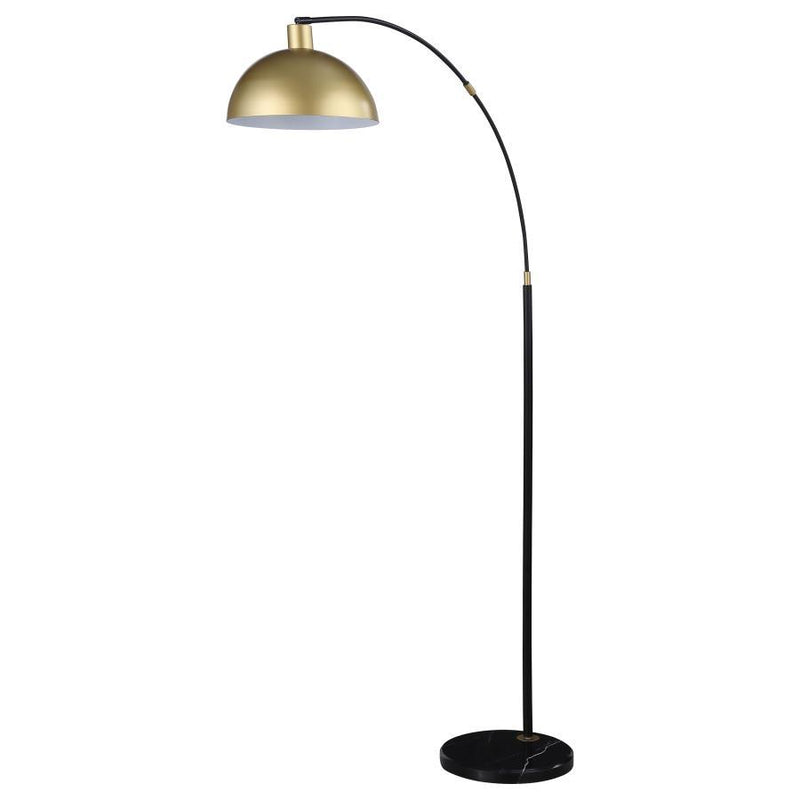 Gloria - Arched Dome Shade Metal Floor Lamp Black - Gold