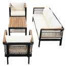 4 Pieces Outdoor Sectional Sofa Set 5 Person Patio Seating Group Outdoor Conversation Set With Cushions And A Coffee Table For Patios