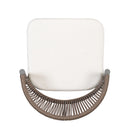 Outdoor Bar Height Metal Frame Counter Stools With Scallop Shaped Backrest & Water Resistant Cushions