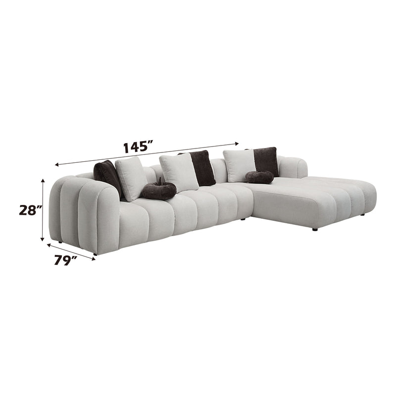 Manilla - Sectional Sofa With Chair - Ivory White