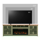 Vineyard - 97" Fireplace TV Stand Console For TVs Up To 100" - Sage Green And Fruitwood Finish