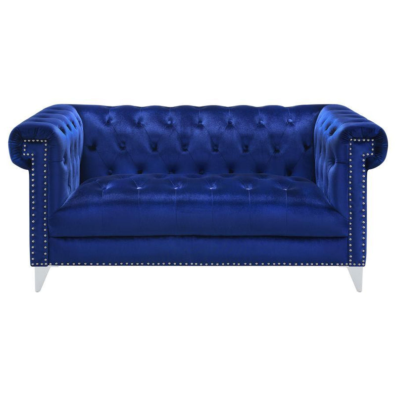 Bleker - Upholstered Tuxedo Arm Tufted Sofa Set