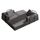 Convertible Sleeper Sofa Bed With Cylindrical Pillow, Fixed Shape Frame