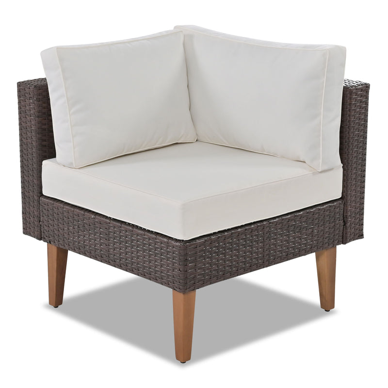 4 Pieces Outdoor Wicker L-Shape Sofa Set