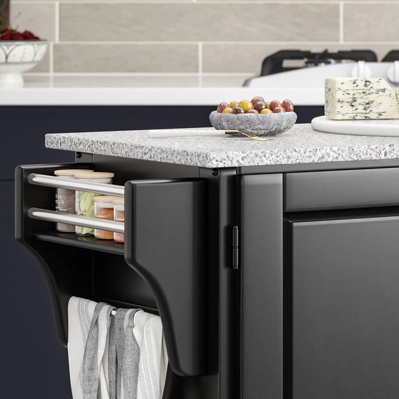 Create-A-Cart - Kitchen Cart - Pepper Granite Top