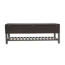 Regent - Storage Bench With Metal Rack - Brown Multi