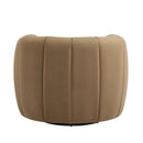 Serenizia - Upholstered Velvet Swivel Chair With Channel Tufted