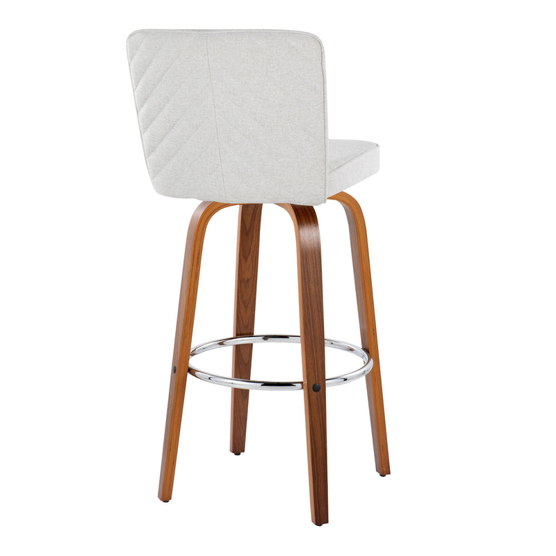 Henry - Contemporary Fixed Height Barstool With Swivel With Round Footrest (Set of 2)