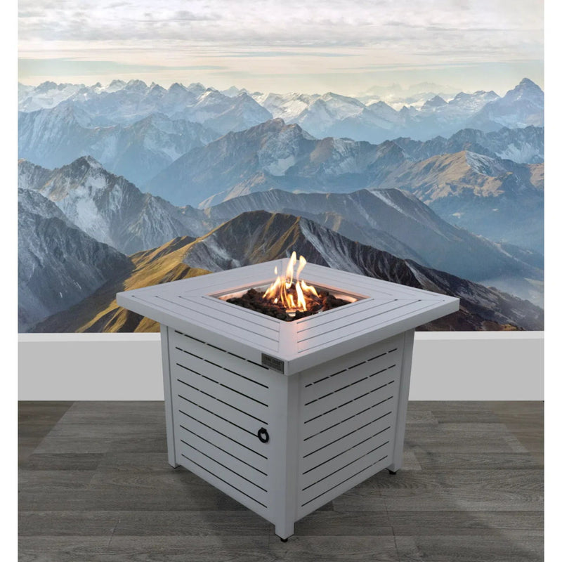 Propane Fire Pit Table - Antique Gray White