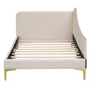 Upholstered Daybed With Headboard And Armrest, Support Legs