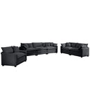 Elegant Corduroy Oversized Sectional Sofa Set With Deep Seats And Flexible Layout
