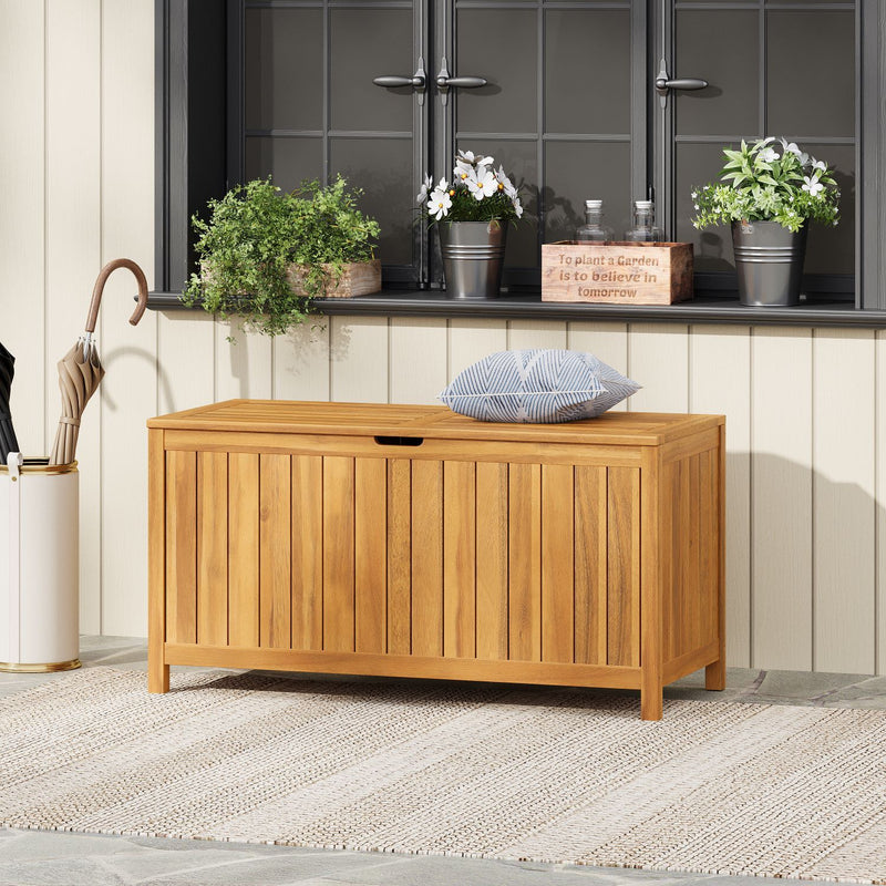 Portside - 100 Gallons Wood Deck Box - Teak