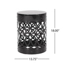 Outdoor Metal Large End Table, Modern Design