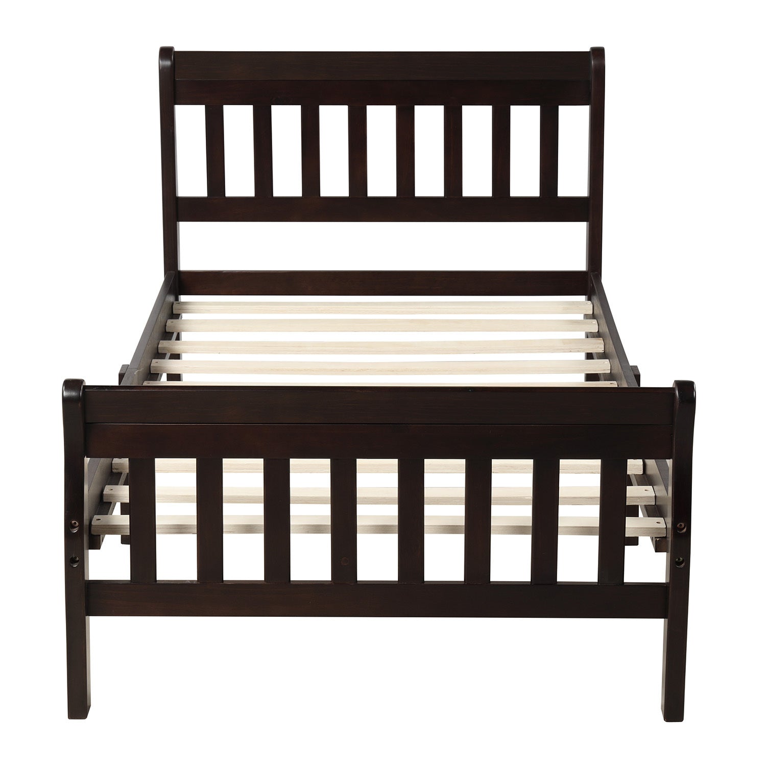 Wood Platform Bed Twin Bed Frame Panel Bed Mattress Foundation Sleigh Bed with Headboard/Footboard/Wood Slat Support - Atlantic Fine Furniture Melbourne FL
