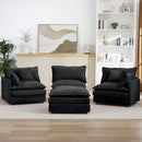 Contemporary Modular Sectional Sofa Set With Movable Ottoman