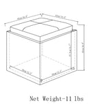 Rockwood - Upholstered Cube Storage Ottoman With Tray