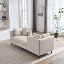 Wide Modern Double Sided Upholstered Chaise Lounge