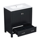 Bathroom Vanity With Single Sink, Combo Cabinet Undermount Sink, Bathroom Storage Cabinet With Two Doors And A Drawer, Soft Closing, Multifunctional Storage, Solid Wood Frame