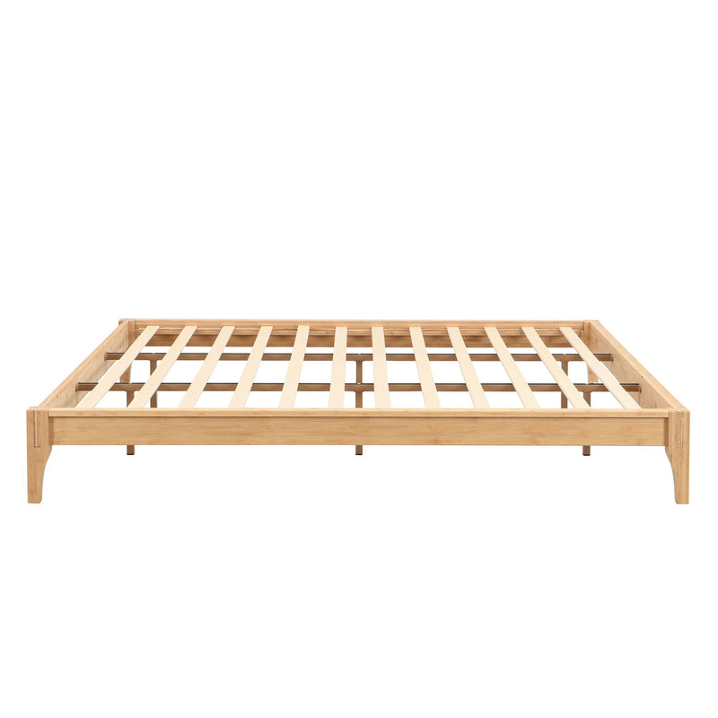 Solid Dry Bamboo Platform Bed Frame, With Slat Support