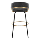 Jie - Fixed Height Contemporary Barstool With Swivel Round Footrest (Set of 2)