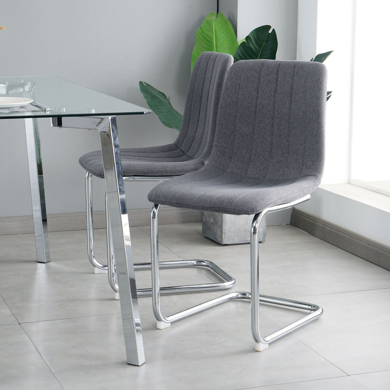 Modern Dining Chair With Metal Legs