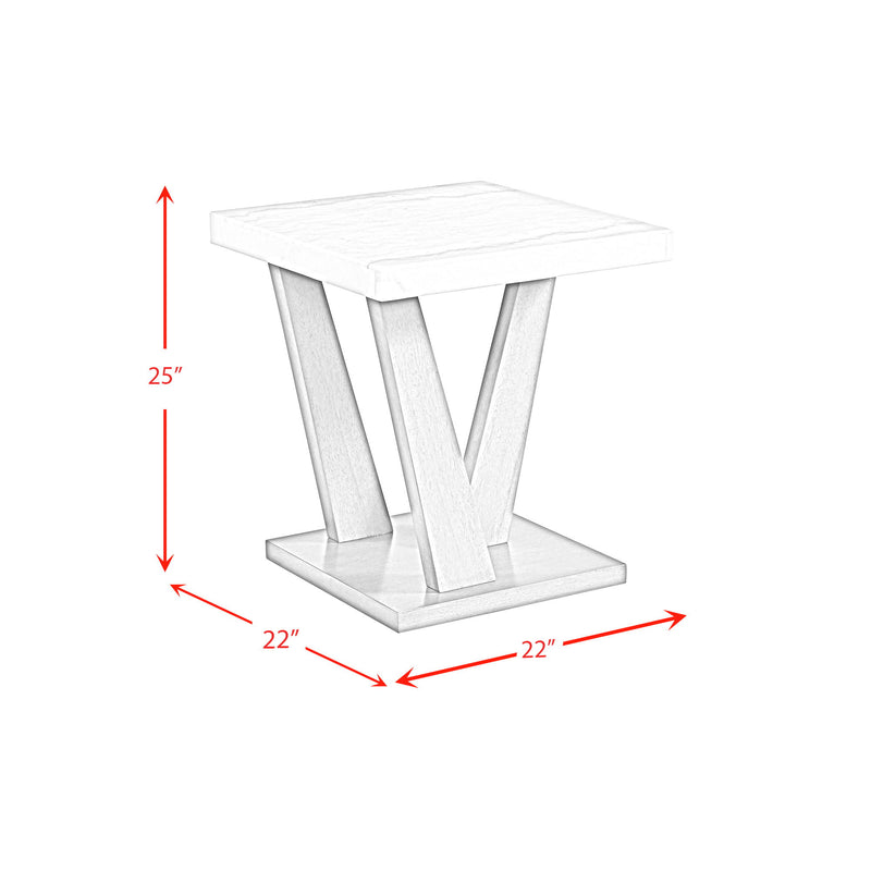 Greta - Square End Table - Gray