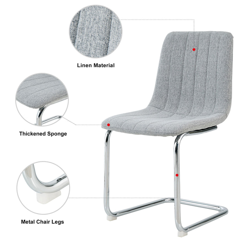 Modern Dining Chair With Metal Legs