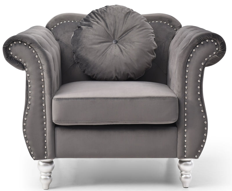 Chic Transitional Flared Arm Chair