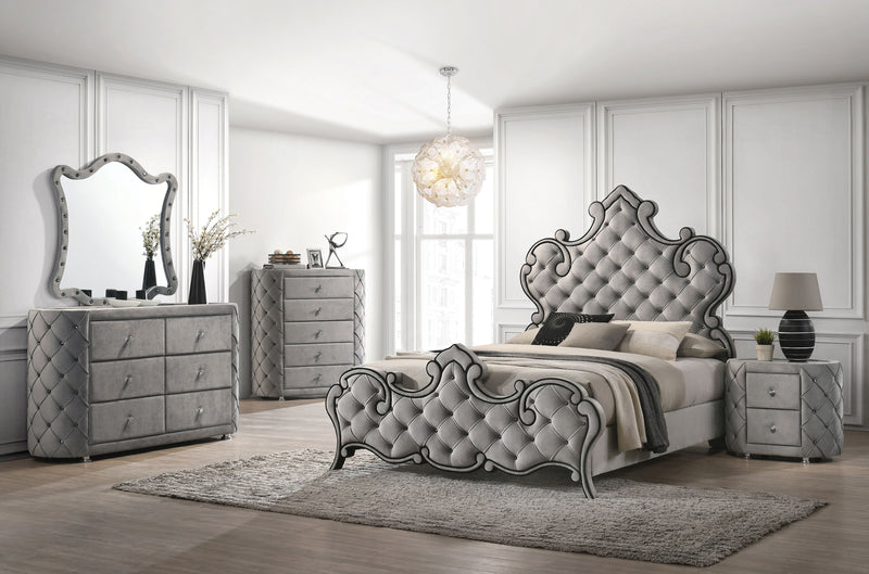Perine - Dresser - Gray Velvet - Atlantic Fine Furniture Inc