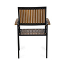 Vermilion - Outdoor Dining Chair With Vertical Slat And Wooden Arm