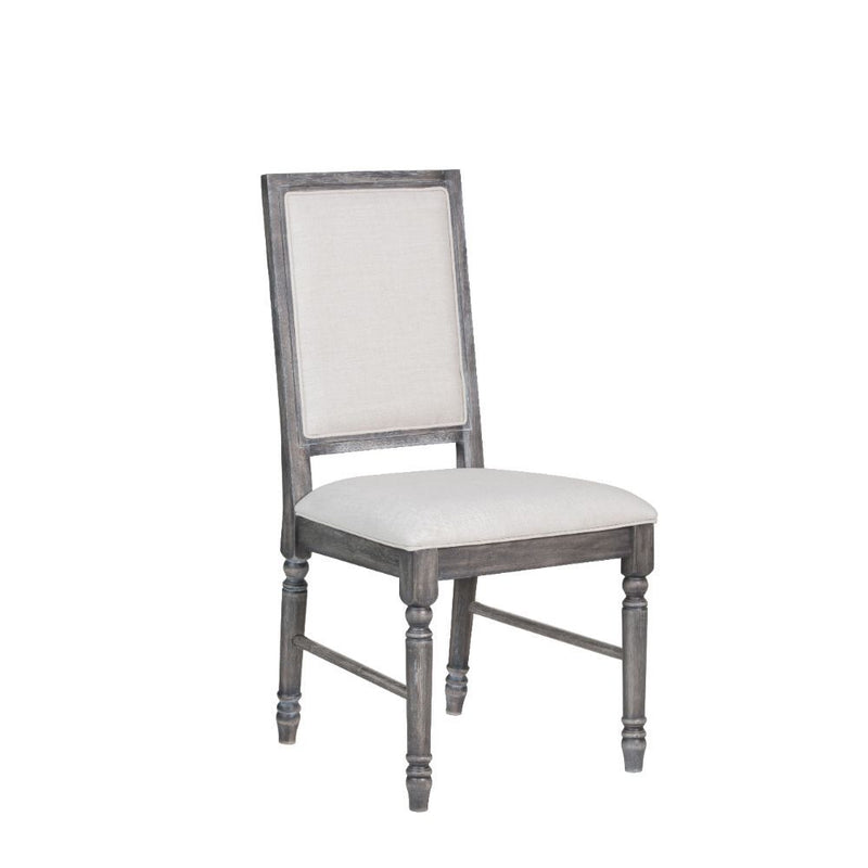 Leventis - Side Chair (Set of 2) - Cream Linen & Weathered Gray - Atlantic Fine Furniture Inc