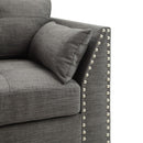 Laurissa - Loveseat With 4 Pillows - Light Charcoal Linen