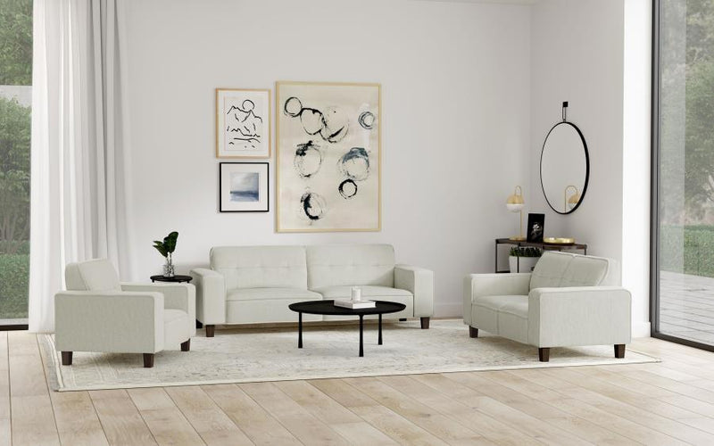 Deerhurst - Upholstered Track Arm Tufted Loveseat - Greige