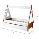 Loreen - Twin Bed - Oak & White Finish - Atlantic Fine Furniture Inc