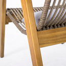 Acacia Wood Cape Woven Wicker Large Lounge Chair With Pillow For Patio, Deck, Yard, Lawn And Garden Seating Wicker (Set of 2) - Teak