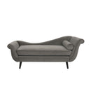 Auroral - Velvet Upholstered Chaise Lounge With Scrolled Arms And Tapered Legs