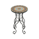 Colorful Outdoor Side Table With Ceramic Tile Top