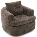 Modern Swivel Barrel Chair With Dual-Layer Cushion