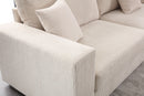 Oversized Modular Sectional Sofa Set,Corduroy Upholstered Deep Seat Comfy Sofa   Beige