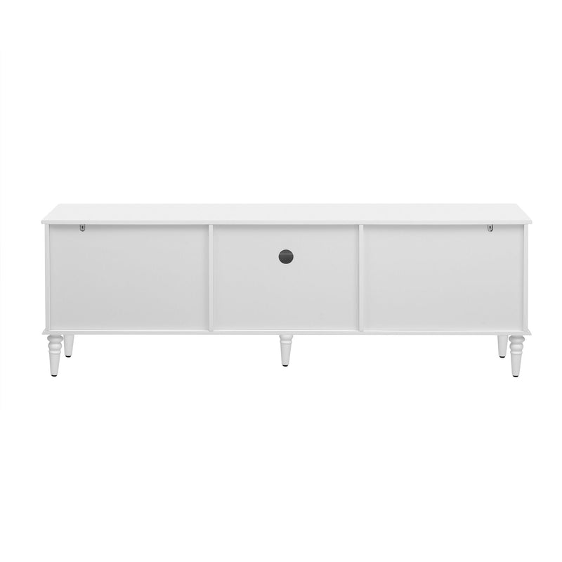 Retro TV Stand With Fluted Glass Doors