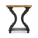 Charming French Country End Table With Hourglass Design - Natural / Black