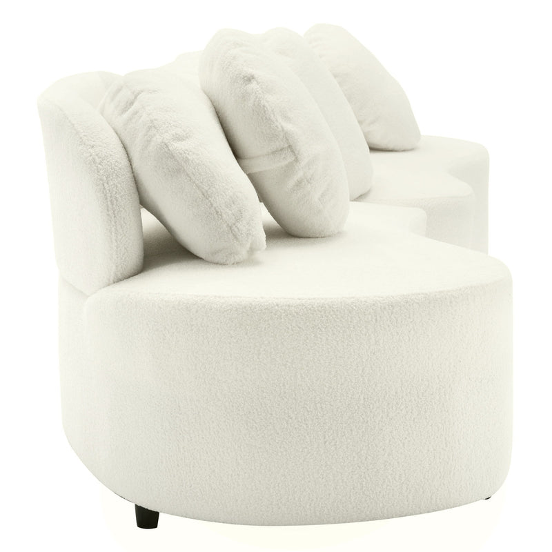 Modern Living Room Sofa Lamb Velvet Upholstered For Home