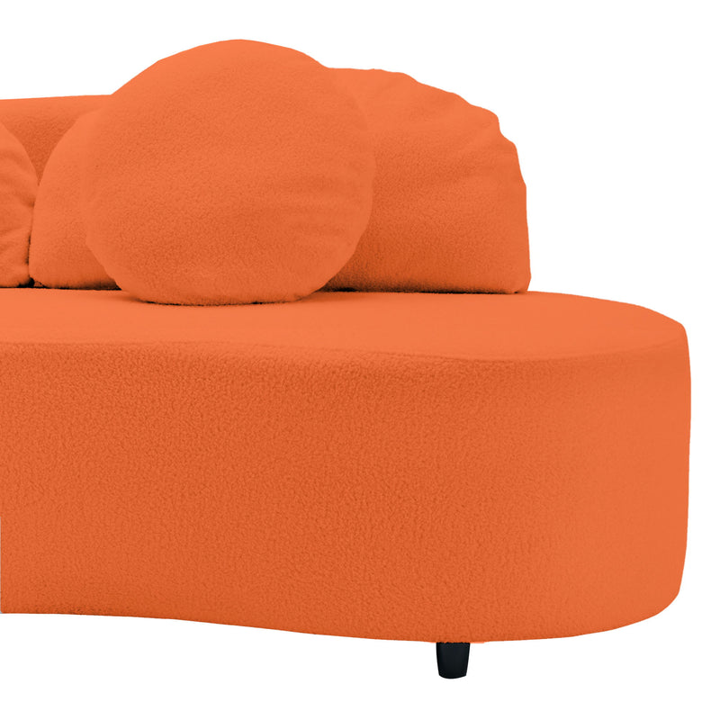 Modern Living Room Sofa Lamb Velvet Upholstered For Home