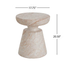 Outdoor / Indoor Lightweight Concrete Side Table, Travertine - Beige