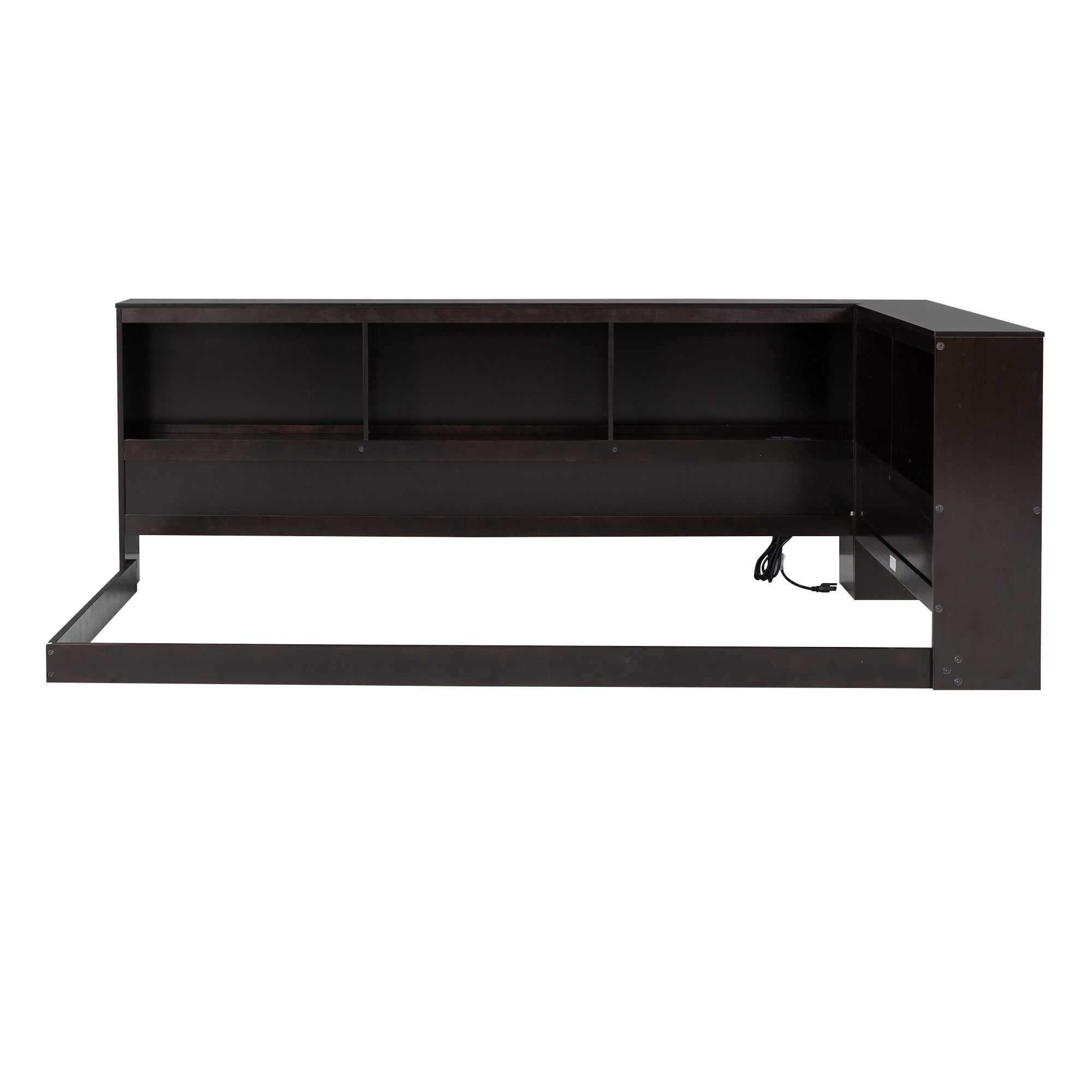 Wood Twin Size Daybed with Storage Cabinets and USB Ports, Espresso - Atlantic Fine Furniture Melbourne FL