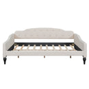 Full Size Upholstered Tufted Daybed, Beige